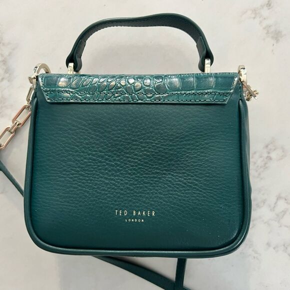 NWOT Ted Baker London Loop & Tab "Grainy" Mini Crossbody   DARK GREEN - Picture 4 of 9